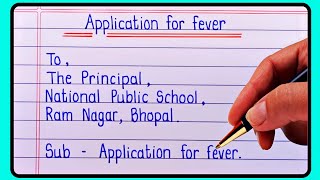 Application for fever  Application for sick leave  Application  Application writing in English [upl. by Dael]