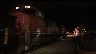 CN 438 in Chatham Ontario with an SD70MAC trailing November 23 2024 [upl. by Marlowe]