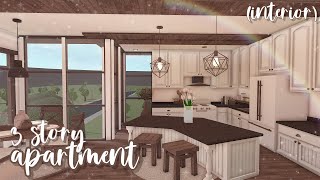 3 story apartment interior  full tour ♡  bloxburg speedbuild  luminto [upl. by Eustasius]