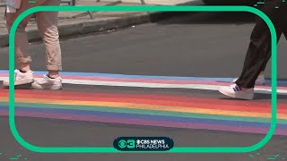 Gayborhood unveils rainbow crosswalks for Pride [upl. by Yesllek]