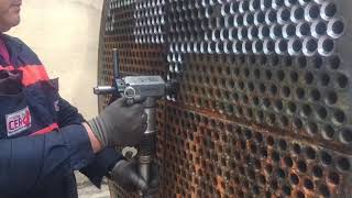 Heat exchanger weld removal [upl. by Aisaim740]