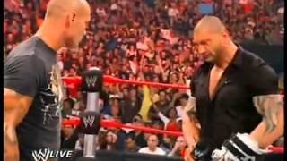 Batista returns to Raw and owns Randy Orton [upl. by Cilo995]