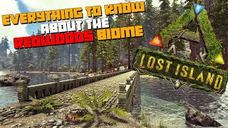 ARK Lost Island  REDWOODS BIOME Encyclopedia POI  Bee Hives Resources Creature Spawn Locations [upl. by Oicnevuj554]