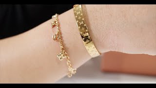 Louis Vuitton Blooming Supple Bracelets amp Nanogram Cuff 루이비통 팔찌 [upl. by Ener]