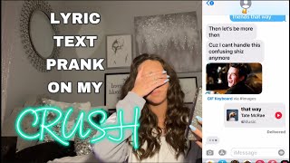 Lyric Text PRANK on my CRUSH HE ASKED ME OUT [upl. by Morton573]