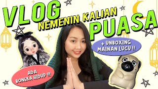 VLOG NEMENIN KALIAN PUASA  UNBOXING MAINAN  ADA BONEKA HIDUP   Klara Tania [upl. by Atilehs]