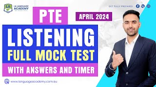 PTE Listening Full Mock Test with Answers  April 2024  Language Academy PTE NAATI amp IELTS [upl. by Dulcle163]