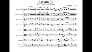 Antonio Vivaldi  Violin Concerto in A minor RV 356 Sheet Music Score [upl. by Akeenahs173]