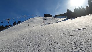 GoPro HD POV Skiing RED ALPETTE  MEGEVE ski resort  Feb 2024 [upl. by Grefe]