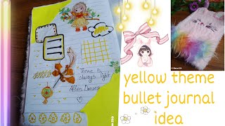 Yellow theme bullet journal ideas 💛✨ very cute and easy 💐 lichoo 450 ✨🎀 [upl. by Wildermuth352]