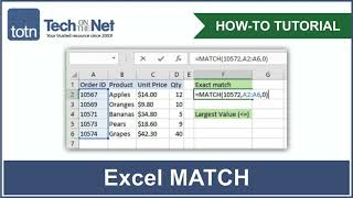 How to use the MATCH function in Excel [upl. by Ricardo]