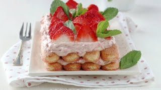 TIRAMISÙ CREMOSO ALLE FRAGOLE con mascarpone facile e goloseo [upl. by Oos950]