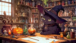 Morning Working With The Witch Cat 🐱 Lofi Halloween Vibes 🐱 Morning Lofi Songs To Deep Focus To Work [upl. by Ludmilla]