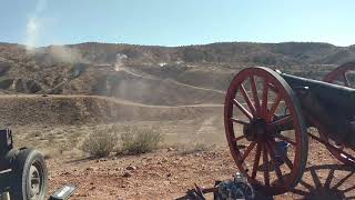 Woman tries to fire 57mm cannon Big Sandy AZ shoot October 2017 [upl. by Aerda642]