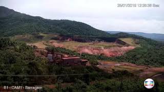 Momento exato do rompimento da barragem em Brumadinho Imagens TV Globo [upl. by Steve]