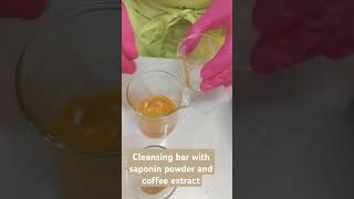 Making a cleansing bar with saponin powder coffee extract and PG4 caprate [upl. by Hutchison]