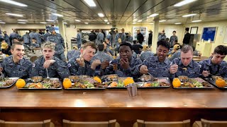 British Students go to a Korean Aircraft Carrier Cafeteria [upl. by Evered]