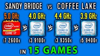 i7 2600k OC vs i3 9100f vs i3 9350k vs i5 9400f in 15 Games or Intel Budget battle 2019 [upl. by Eilrahs]