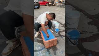 P944🛑New material for roof repair red bricks simulate roof leaks Just roll and brush No worries [upl. by Arno]