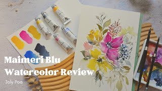 Maimeri Blu Watercolor Introductory Set Swatch and Review [upl. by Ahsihat]