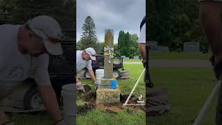 Grave of Diedrich Juergens 18101903 gravestone restoration timelapse cemetery graveyard [upl. by Sal320]