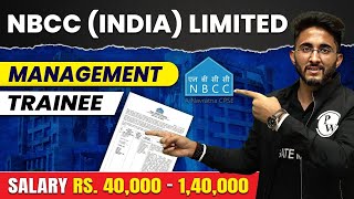 NBCC INDIA LIMITED  MANAGEMENT TRAINEE  Salary Rs 40000 140000 [upl. by Nywles]