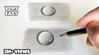 Easy 3D Water Drop Drawing Tutorial  Easy Pencil Drawing [upl. by Victoria]