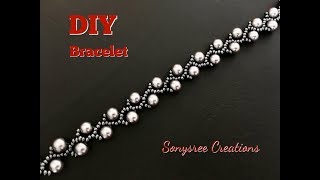 Pearl Vine Bracelet DIY Super easy tutorial 👍🏻 [upl. by Dulla643]