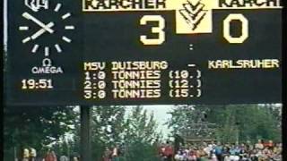 MSV Duisburg 62 Karlsruher SC1991 Michael Tönnies bis 2015 schnellster Hattrick der Bundesliga [upl. by Annaik590]