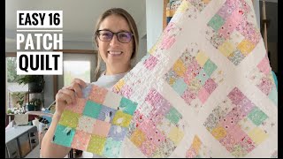 Working on an easy 16 patch quilt VLOG [upl. by Ayahs]