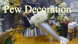 How to Make a Wedding Pew Decoration with Fresh or Silk Flowers [upl. by Eileme]