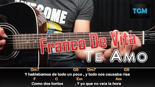 Como Tocar  TE AMO  FRANCO DE VITA  Guitarra Tutorial FACIL HD [upl. by Acillegna]