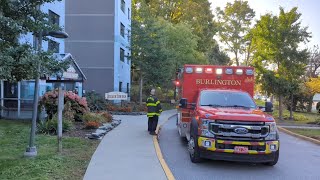 Burlington Fire Responds to a Incident at Decker Towers on St Paul Street on 20241018 [upl. by Leirea655]