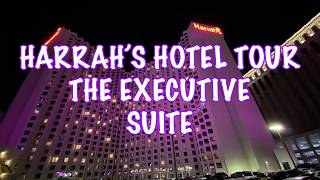 Las Vegas Harrahs Executive Suite Room Tour June 2020 [upl. by Alliuqal712]