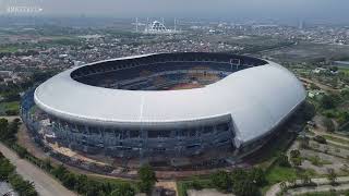 JARING GAWANG STADION GBLA TERPASANG  PANTAUAN UDARA TOL KM 151 AREA GELORA BANDUNG LAUTAN API [upl. by Adiela]