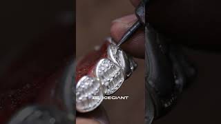 Check out the whole process of 14k rose gold enamel grillz with baguette diamond 🥶 [upl. by Atil]