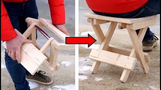 Cómo Hacer un TABURETE PLEGABLE  Tutorial de Banqueta de Madera  DIY Butaca Pequeño [upl. by Naesyar]