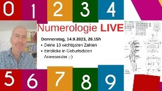 Numerologie LIVE  Deine 13 wichtigsten Zahlen  Einblicke in Geburtsdaten [upl. by Odnomar875]