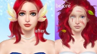 wounded face repair and beautiful makeup  asmr [upl. by Kotick]