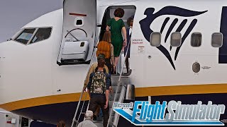 FLIGHT SIMULATOR  B737800 RYANAIR IBIZALONDON STANSTED [upl. by Malim569]