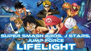 Super Smash Bros JStars Jump Force  Lifelight With Lyrics [upl. by Atterys]