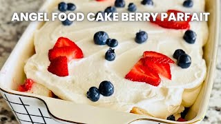 Homemade Angel Food Cake Recipe  Whipped Cream amp Fresh Berries [upl. by Marne908]