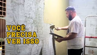 PEDREIRO FAZ REBOCO CUSTOMIZADO E GASTANDO MUITO POUCO IMPERDÍVEL ESSE VÍDEO [upl. by Neellek]