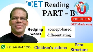 Edu Skills OET Reading Part  B Tips amp Tricks Hedging words Synonymous Childrens asthma [upl. by Sherilyn]