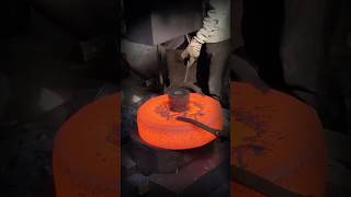 RedHot Metal Forging Punching Holes into Heated Steel Blocks [upl. by Dysart]