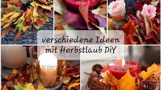 tolle Ideen mit Herbstlaub zum Nachbasteln nature basteln florist flowers rose fall autumn [upl. by Bergman779]