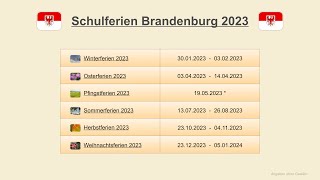 Schulferien Brandenburg 2023 [upl. by Assyle]