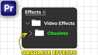 RESTORE OBSOLETE EFFECTS in Premiere Pro [upl. by Aicnilav]