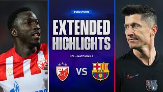 Crvena zvezda vs Barcelona Extended Highlights  UCL League Phase MD 4  CBS Sports Golazo [upl. by Ocirrej]