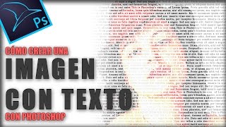 Crear imagen hecha con texto en Photoshop [upl. by Nallad627]